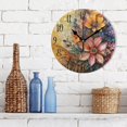 thumbnail image 3 of Round Clock Black Clock 9.84*9.84 Inch Round Art Clock Decorative Clock Creative Clock Dual-Purpose Clock Wall Clock Clock Fashion Decoration Two Flowers, 3 of 9