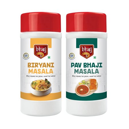 Organic Pav Bhaji + Biryani Masala Powder By Bhoj Masale 500gm, 17.6 Ounce | Pack Of 2
