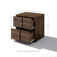 thumbnail image 3 of LuxenHome 21.65” Walnut Nightstand & End Table with Two-Drawer Storage in Durable Manufactured Wood, 3 of 8