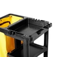 thumbnail image 4 of Rubbermaid Commercial Large Capacity Janitorial Cleaning Cart with Storage Shelves & Bag, Black, 4 of 7