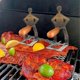 thumbnail image 3 of 4 piezas de accesorios divertidos para barbacoa: soporte para salchichas y perritos calientes, parrilla portátil de acero inoxidable para asar., 3 of 5