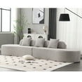thumbnail image 2 of Newboti Furniture Modern curved combination sofa, terrycloth fabric sofa, minimalist sofa in living room, apartment, no assembly required, three pillows,Gray 03251, 2 of 14