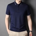 thumbnail image 3 of SWSMCLT Men's Short Sleeve Fitted Polo Shirt T Shirt Cotton Tshirt Soft Lightweight Work Fashion Thin Fall Navy Large, 3 of 4
