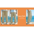 thumbnail image 2 of MELDVDIB Mens Linen Pants Baggy Drawstring Waist Wide Leg Pants Summer Beach Vacation Lounge Trousers, 2 of 6