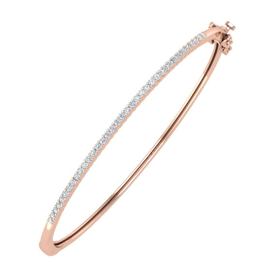 1/2 Carat Diamond Bangle Bracelet in 10K Rose Gold