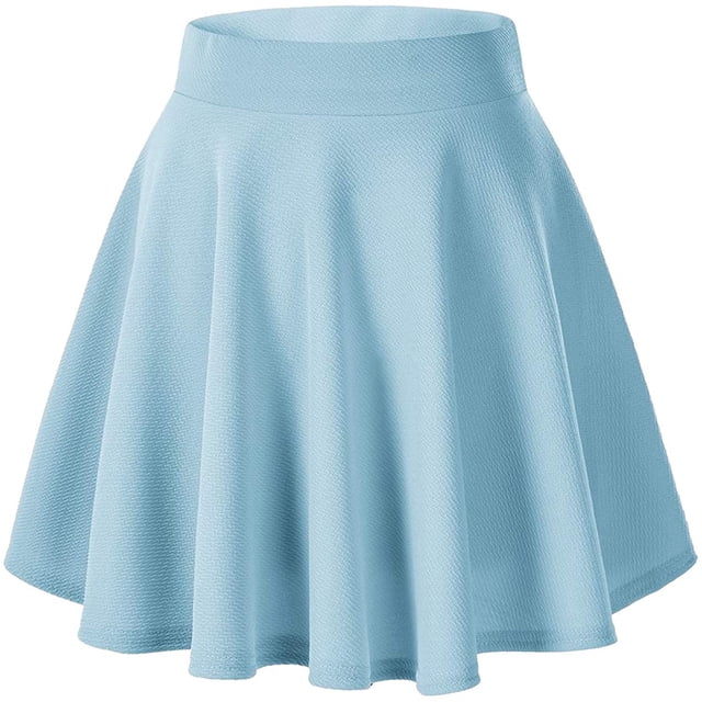 Women's Basic Flared Casual Mini Skate Skirt Versatile Stretchy