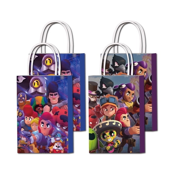 16PCS For Brawl Stars Games Theme Birthday Party Bags,Party Favor Bags,Birthday Party Decorations With Handles Favor Bags Candy Gift Bags for Birthday Party