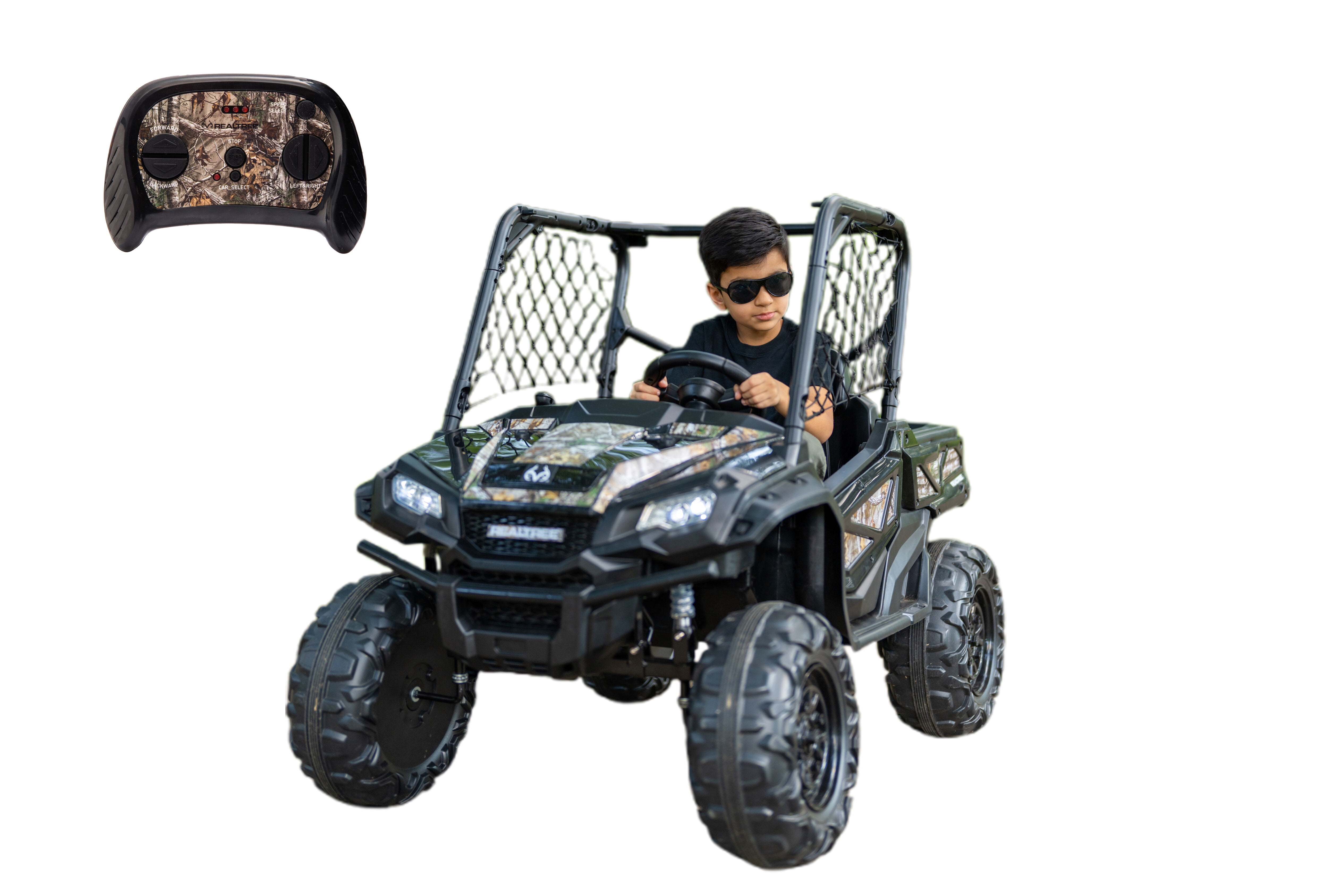 Realtree-XD 24V Battery-Powered UTV Ride-On with 2.4 GHz Remote Control, 2 Seats, Ages 3-8, Up to 5 MPH