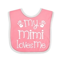 Inktastic My Mimi Loves Me Grandkids Boys or Girls Baby Bib