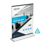 AdirOffice Sign Holder, 5" x 7", Clear Acrylic, 6/Pack (639-57-6-TL)