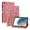 thumbnail image 2 of Case for Samsung Galaxy Tab A8 10.5 inch SM-X200/X205/X207, Embossed Flower PU Leather Flip Wallet Folio Stand Cover, Pink, 2 of 7