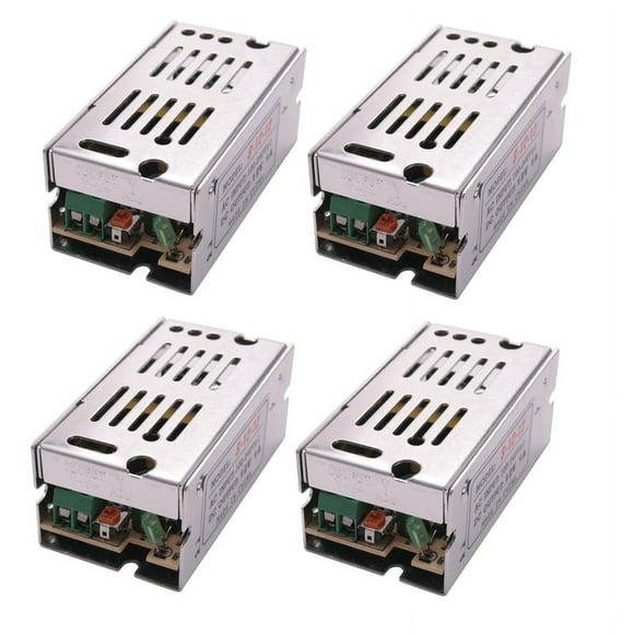 4X Fuente de Alimentacion de Transformador de Tension AC 110/220V A DC 12V 1A Plata