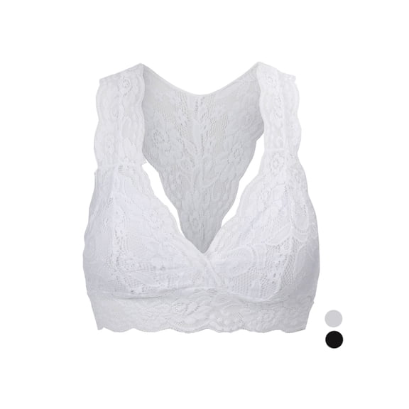 Luxtrada Women Plus Size Vest Crop Wire Free Bra Lingerie Sexy V-Neck Underwear