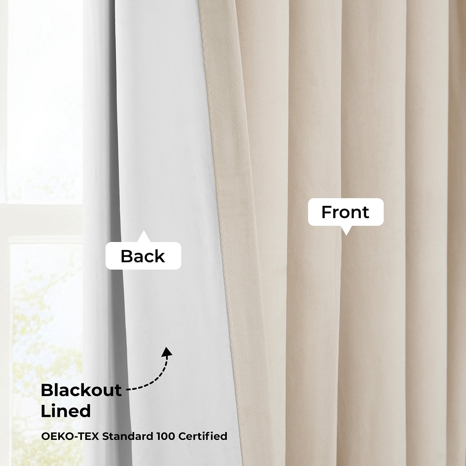 Half Price Drapes Alabaster Beige Signature Velvet Blackout Curtains for Bedroom(1 Panel), 50WX 84L