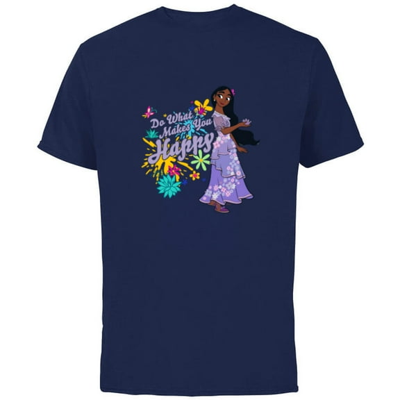 Disney Encanto Isabella Do What Makes You Happy - Short Sleeve Cotton T-Shirt for Adults - Customized-Navy