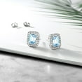 thumbnail image 4 of Gem Stone King 3.28 Ct Octagon Sky Blue Aquamarine 925 Sterling Silver Earrings, 4 of 4