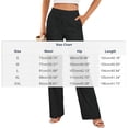 thumbnail image 3 of LNWUY Women's Cotton Linen Pants Petite Fashion Summer Lightweight High Waist Straight Leg Solid Beach Lounge Trousers Blue XL, 3 of 7