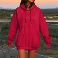 thumbnail image 5 of Towmus Hoodies for Women Fleece Drawstring Hooded Sweatshirts Lightweight Oversized Pullover Long Sleeve Ladies Tops with Pocket, 5 of 6