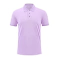thumbnail image 1 of Collar de Cuello Suave, Color Sólido Casual Cuello de Vuelta de los Hombres Camiseta de Manga Corta Hecha de Poliéster Ligero para el Uso Diario de Verano, 1 of 8