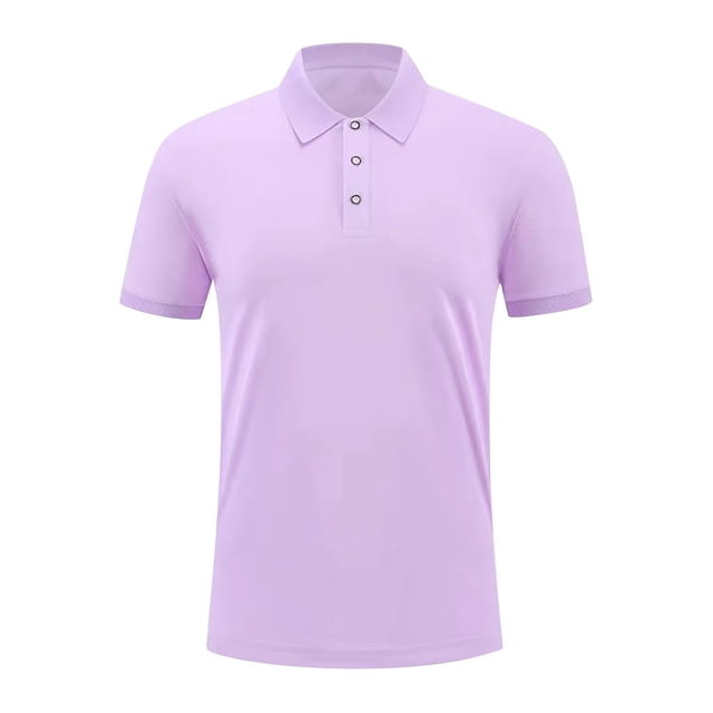 Collar de Cuello Suave, Color Sólido Casual Cuello de Vuelta de los Hombres Camiseta de Manga Corta Hecha de Poliéster Ligero para el Uso Diario de Verano
