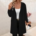 thumbnail image 5 of Women's Casual Long Sleeve Draped Open Front Knit Cardigan Sweater Outwear Coats with Pocket, 5 of 6