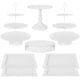 thumbnail image 1 of Juego de 8 piezas para tartas de metal, soporte de mesa de postre de 3 niveles, torre de exhibición de pasteles y bandeja para galletas para fiestas de cumpleaños, bodas, baby shower, 1 of 7