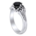 thumbnail image 2 of AFFY 1.27 Carat Round Shape Black Natural Diamond Engagement Ring 14K Solid White Gold Ring Size-5.5, 2 of 2