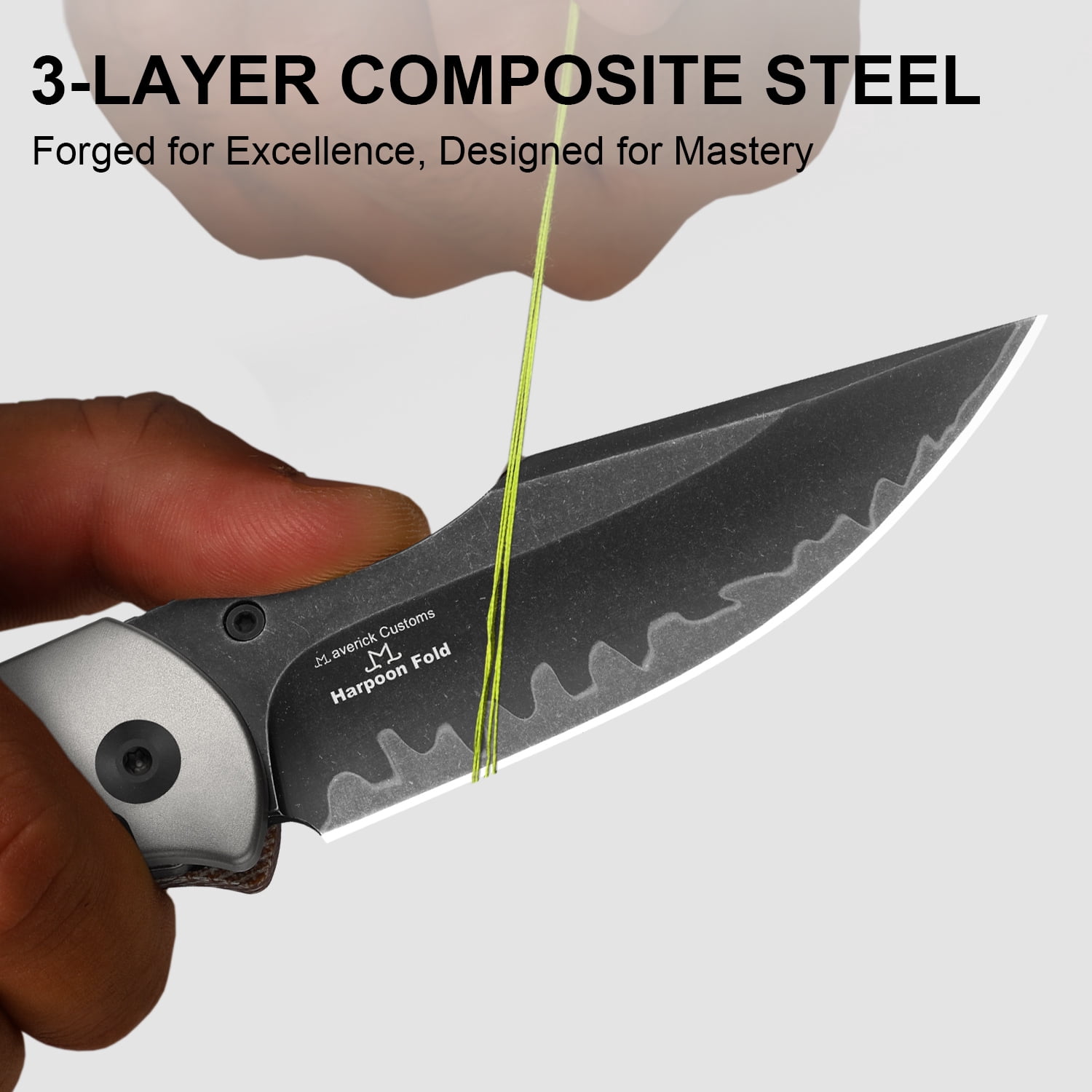 Kizer Harpoon Fold Folding Knife composite steel Blade Titanium & Micarta Handle Ki4784A4