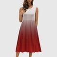 thumbnail image 2 of Summer Fashion Plus Size Spring Dresses for Women 2026 Casual Round Neck Sleeveless Solid Beach Boho, 2 of 8