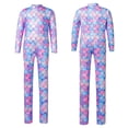 thumbnail image 2 of iiniim Kids Girls Stretchy Full Length Long Sleeve Unitard Bodysuit Leotard Fish Scale Mermaid Jumpsuit 5-12 Type F 11-12, 2 of 7