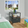 thumbnail image 6 of Sorbus Classic Open Shelf Nightstand with Fabric Drawer - Black Oak, 6 of 12