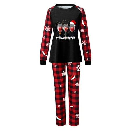 

CAICJ98 Christmas Pajamas For Family Family Matching Christmas Pajamas Set Holiday Santa Claus Sleepwear Xmas PJS Set for Couples and Kids
