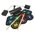 thumbnail image 4 of Portable Drum Practice Pad Set, 9 Pads Color Electronic Drum External Voice, BT Support 100 To 240V, 4 of 8
