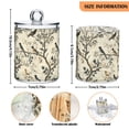 thumbnail image 5 of Yayeee 2 Pack Qtip Holder Bathroom Cotton Swab Canister with Lid Clear Dispenser Set, Beige Birds, 5 of 6