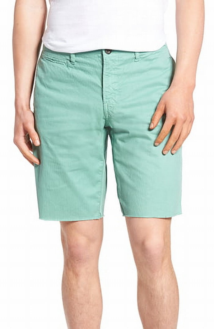 Paperbacks Shorts - Mens Shorts Seafoam Cutoff Flat-Front Cotton 33 ...