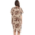 thumbnail image 3 of joogoo Women's Brown Boho Elephants Beach Cover Up Kimono Swimsuit Summer Cardigan Swimwear M, 3 of 6