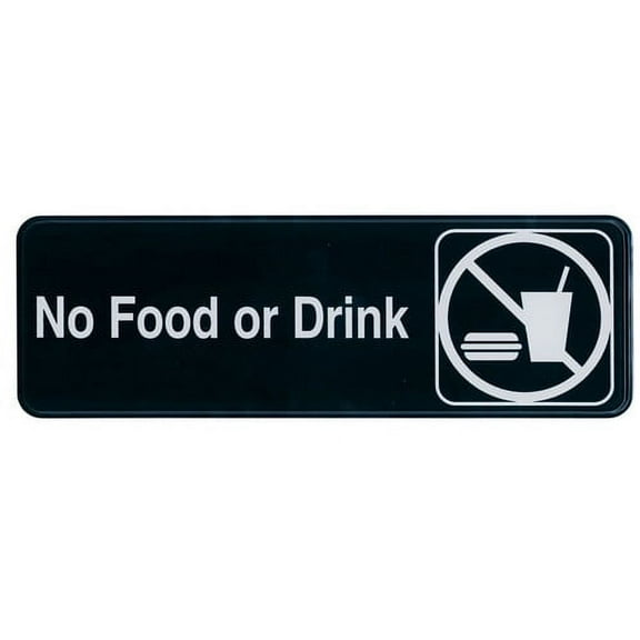 Update International Self Adhesive Backing No Food or Drink Sign