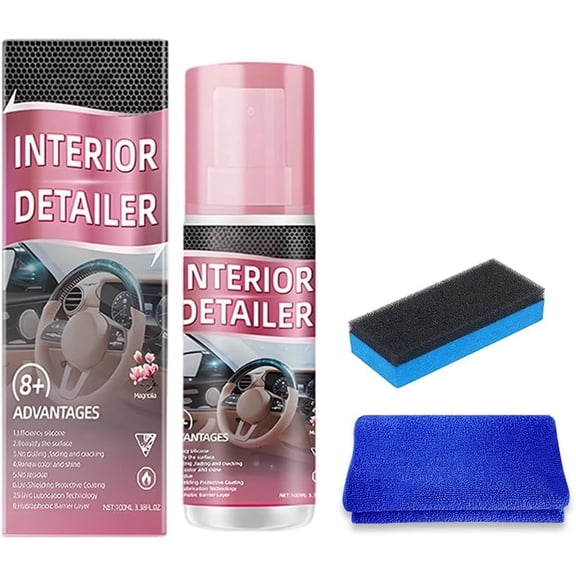 Polishing Cleaner Car Interior, 2026 Upgrade Car Interior Cleaner Spray, All Purpose Car Interior Detailer Cleaner for Dashboards, Seats, Leather, Plastic