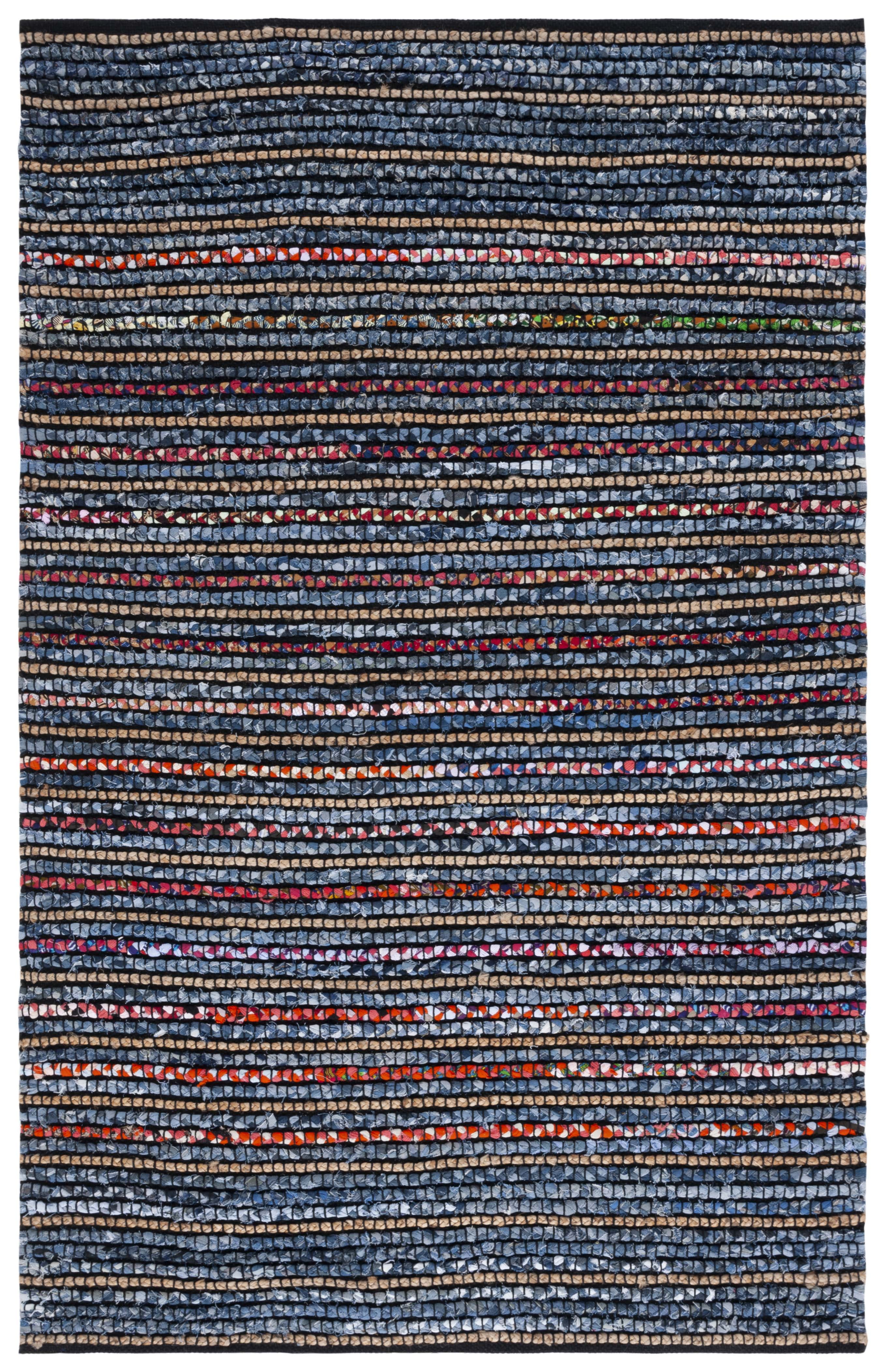 SAFAVIEH Cape Cod Alyssa Geometric Area Rug, Natural/Blue, 8' x 10'