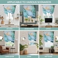 thumbnail image 6 of Turquoise Marble Tie Up Curtain Valance for Window,Adjustable Rod Pocket Window Curtains Shades,Farmhouse Abstract Ombre Texture Light Filtering Valance Drapes for Kitchen Living Room Bedroom 42"x63", 6 of 8