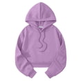 thumbnail image 3 of Delayuji Fashion A short, simple, fashionable and versatile casual solid color warm hooded sweatshirt for women, 3 of 3