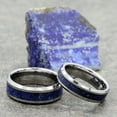 thumbnail image 4 of Metals Jewelry Unisex Adult Tungsten Carbide 8mm Wedding Band Blue Lapis Lazuli Inlay Ring Size 12.5, 4 of 5