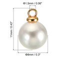 thumbnail image 2 of Unique Bargains Pendentifs Perles Factices 8 mm, Lot de 150 Perles Rondes Imitation Perle, Blanc Doré, 2 of 6