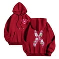 thumbnail image 7 of Godom Womens Floral Hoodies Sweatshirts Casual Long Sleeve Loose Fit Drawstring Hooded Pullover, 7 of 7