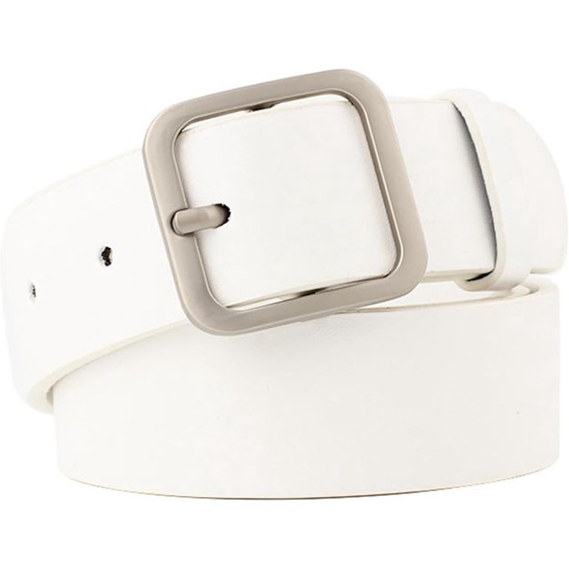 HUGFEGWE Ceinture en Cuir PU pour Femmes Réglable Lignes de Couture Fines Mode Décontractée Boucle à Ardillon pour Pantalon Robe CJB91-76340
