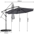 thumbnail image 5 of Sombrilla voladiza Sombrilla de 300 cm, Sombrilla de jardín Sombrilla de manivela con mecanismo de manivela y base, Sombrilla UV50+ para jardín, piscina, playa, terraza, 180 g/m² gris esquí esquí Gafas de esquí, 5 of 5