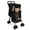 Black, variant on JXXRZ Foldable Pet Stroller for Small Dogs & Cats, 4-Wheel with Storage Basket, Blue