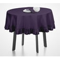thumbnail image 2 of Vargottam Ruffle Tablecloth Kitchen Dining Tabletop Cover Decoration Cotton Solid Table Cover Round, Purple-69 Inches Diameter, 2 of 9