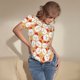thumbnail image 3 of Balery Cartoon Chicken Body de cuello redondo de manga corta para mujer Tops de manga corta Tops básicos-Small, 3 of 7
