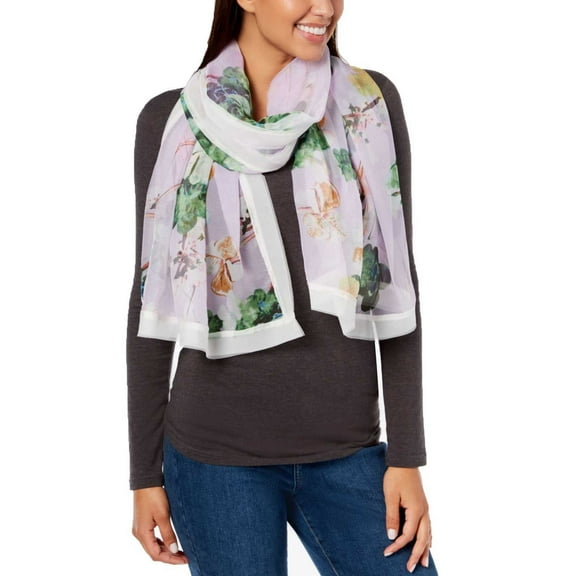 Cejon | Summer Clover Oversized Chiffon Scarf | Purple | Size OSFA